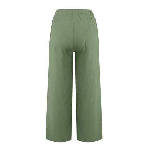 Summer Cotton Linen Wide Leg Pants for Women Pants Full Leng