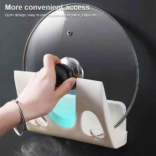 Pot Lid Holder Wall Mounted Rack Cooking Tool Punch Free