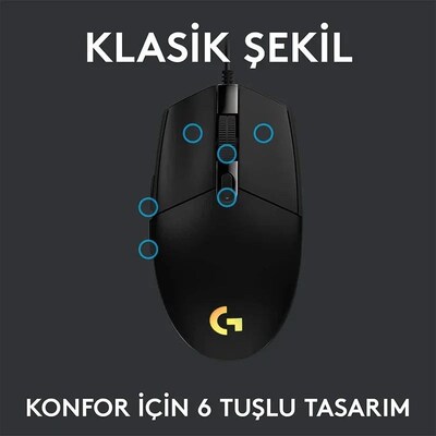 Logitech G102 Mouse USB Wired Gaming Mouse 8000 DPI Rainbow