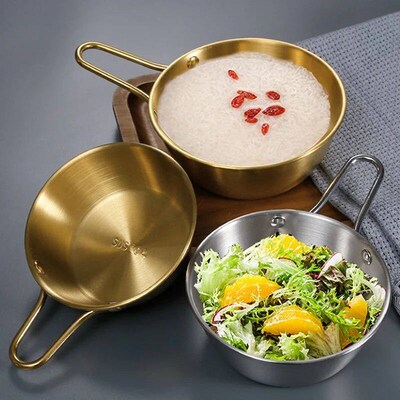 Round Rice Wine Bowl with Handle 304 Stainless Steel Househo