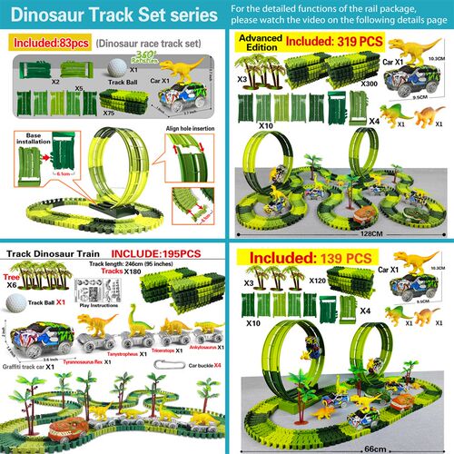 Climbing Dinosaur Track Toy Set 139 PCS Dinosaur World Road