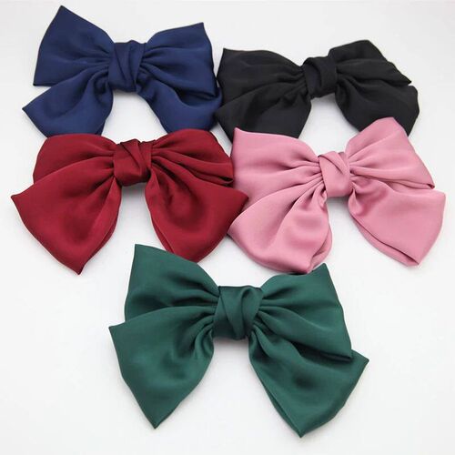 Fashion Ribbon Hairgrips Big Large Bow Hairpin For Women Gir