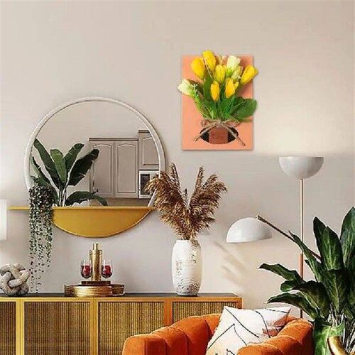 Artificial Flower With Wooden Frame Mounted Flower Floral