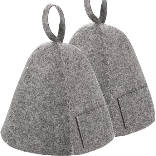 Felt shower cap Sauna steam bath cap Simple gray absorbent c