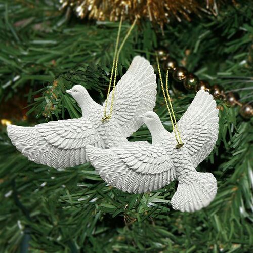 Style Friendship Doves Resin Christmas Tree Ornaments Gift