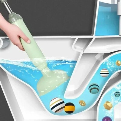 Toilet Plunger High Pressure Pump Anti Clogging Drain Cleane