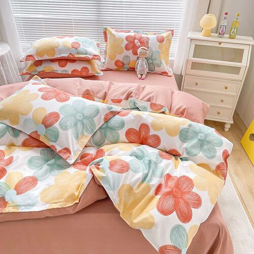 Simple Cotton Sanding Four-piece Set Thickened Small Fresh B