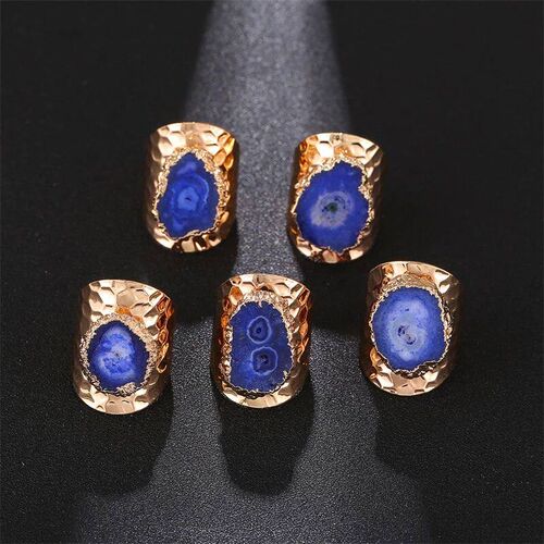 Boho Irregular Natural Stone Agate Slices Sunflower Wide Ope
