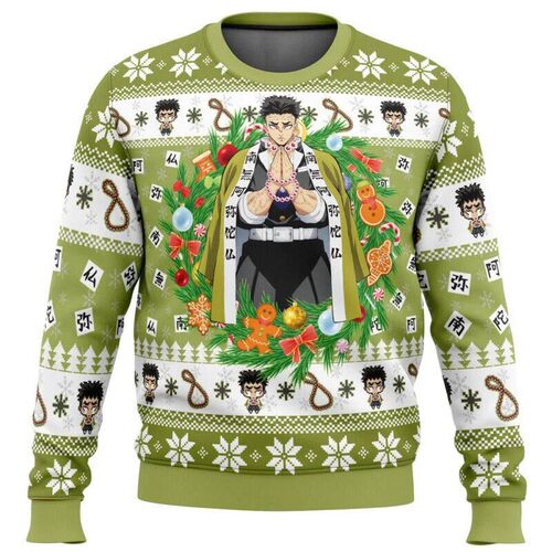 Fire Rengoku Demon Slayer Christmas Sweater Gift Santa Claus