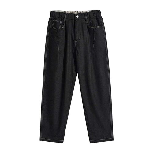 APO Mens  Cropped Jeans Mens Summer Loose Small Straight