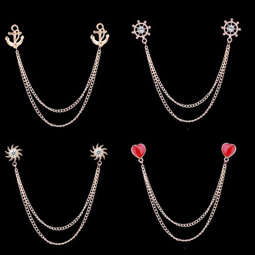 Ocean Holiday Style Brooch Ship Anchor Rudder Collar Accesso