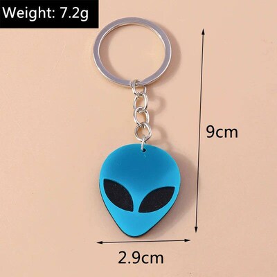Creative Resin Alien Keychain Heart Animal Keyring Pendants