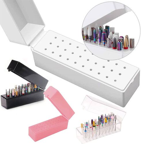 30 Holes Nail Drill Bits Storage Box Nail Grinding Head Hold