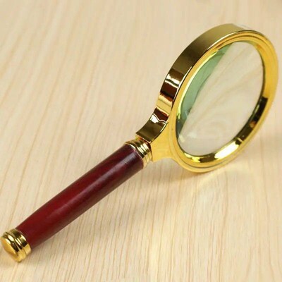 1 metal magnifying glass, 50x high-definition handheld magni