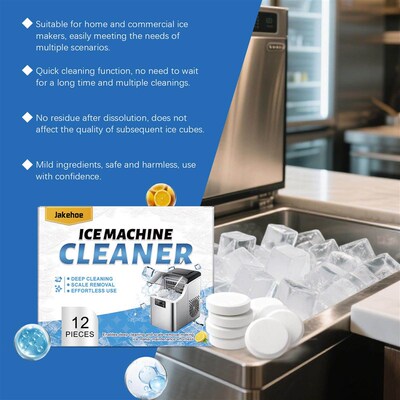 JAKEHOE Ice Maker Cleaning Tablets - Gentle and Effective fo