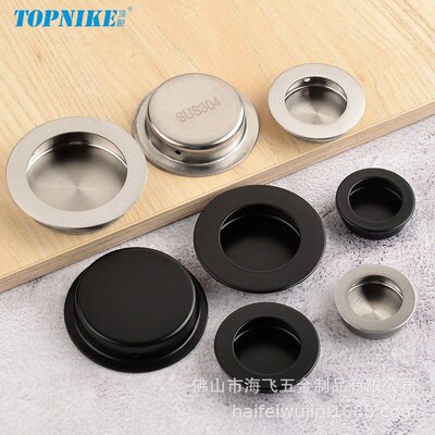 Embedded Hidden Round Drawer Handle 304 Stainless steel Push