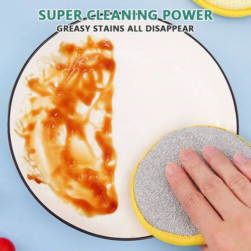 Dishwashing Sponge Reusable Washable Sponges Double Side Mag
