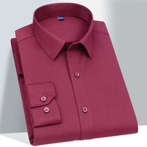 Four seasons new long sleeve mens solid color shirt busines