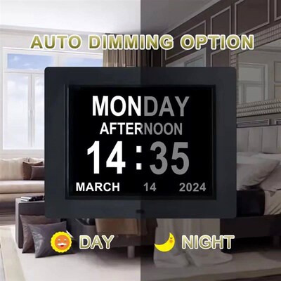 7 Inch Digital Calendar Alarm Clock with 4 Alarm Options 10
