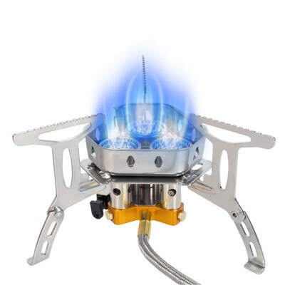 TARKA 3 Heads Gas Stove Tourist Camping Burners Folding Back