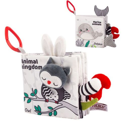 Baby Cloth Book Toy Black White Cloth Activity Book Sensory
