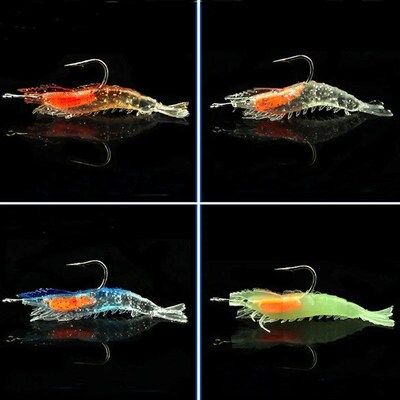 4PCS/Bag 6cm 3g Luminous Simulation Shrimp  Soft Bait Artifi