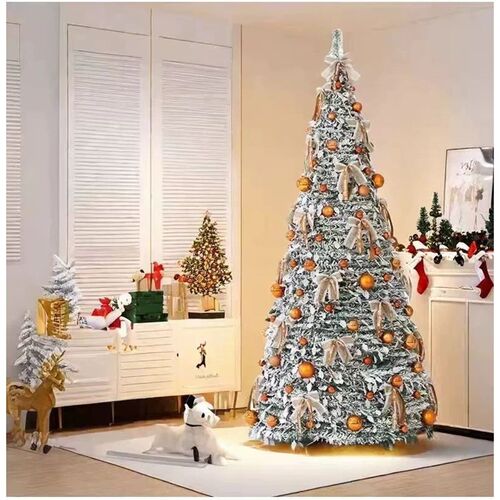 150cm Pre-Decorated Christmas Tree with Lights Foldable Pop-
