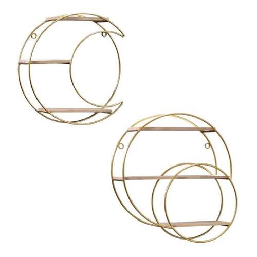 Metal 3 Tier Wall Hanging Shelf Decor for Room Corner