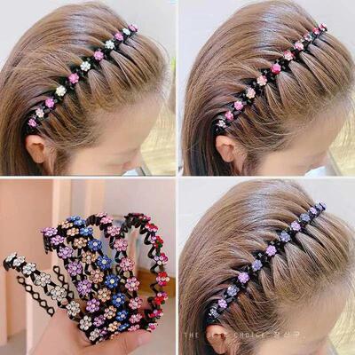 New+Non-slip+Rhinestone+Headbands+Solid+Wave+Hairbands+for+W
