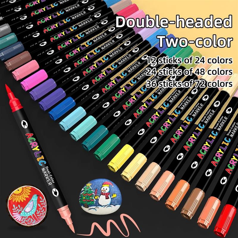 24/48/72/144 Colors Acrylic Paint Markers,Dual tips Dual Col图片