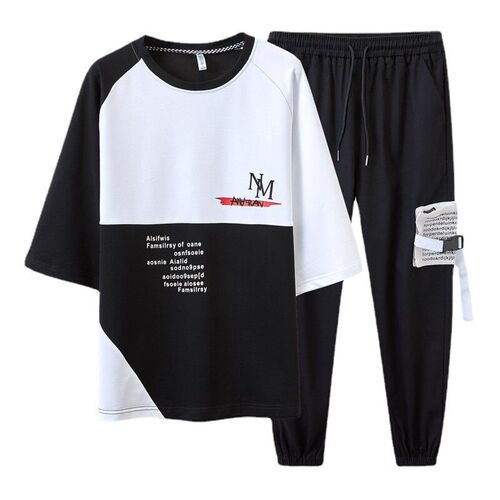 Summer Half Sleeve Set Mens Fashionable Hip Hop Loose Cotto