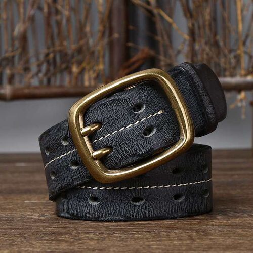 New Vintage Personalized tendy Distessed Double Pin Buckle B