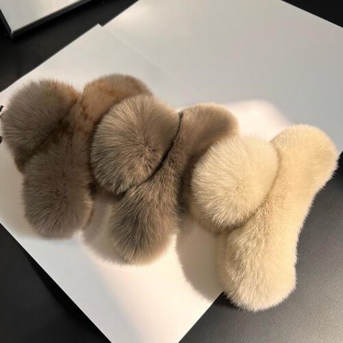 New Faux Fur Big Crab Hair Clip For Girls Rabbit Hair Claw C