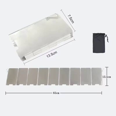 Outdoor Stove Wind Shield Camping Windscreen 9 Plates Foldab