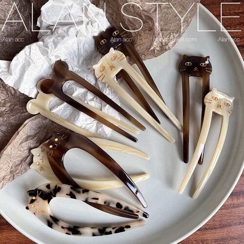 French Classic Elegant  U-shaped Hair Hairpin Large Plate Ha