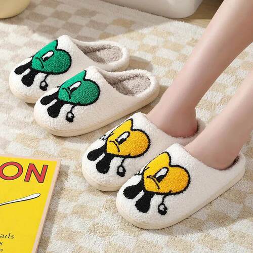 Comwarm Winter Fulffy Fur Slippers For Women Plush Fleece Fl