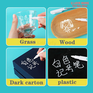 1/4Pcs Oily White Marker Pen Graffiti Pens Waterproof Perman