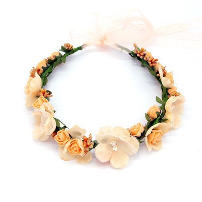 Floral Wreath Headpiece Beach Resort Hair Flower BridalBride