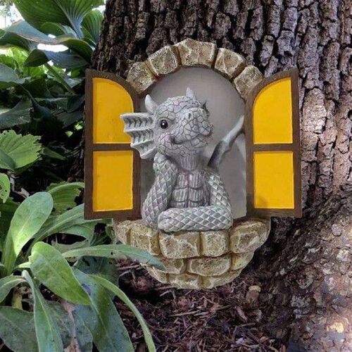 Funny Resin Dinosaur Decorative Garden Statue Courtyard