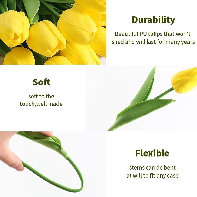 10Pcs Tulip Artificial Flowers Real Touch Artificial Bouquet图片