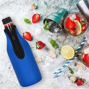 Beer Bottle Cooler Sleeves with Ring Zipper Collapsible