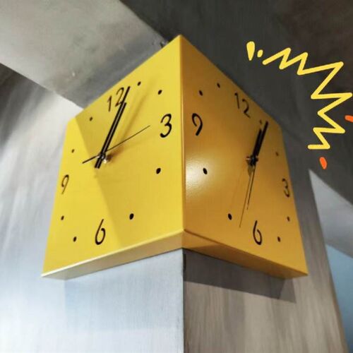 Double sided corner clock,Wall mounted clock,Creati Decora