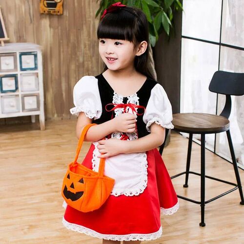 Enchanting Deluxe Red Riding Hood Costume for Girls with Cap