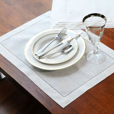 Hemstitched Cotton Napkins Cloth Dinner White Table Napkin