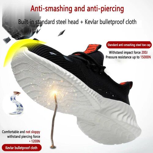 summer work shoes with protection breathable Lightweight saf
