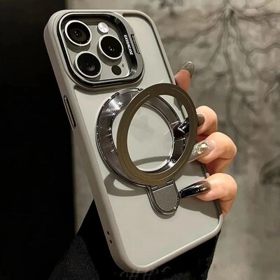 Magsafe Transparent Kickstand Stand Phone Case For iPhone 11