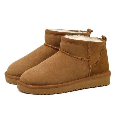 Winter Womens Boot Style Short Mini Sheepskin Boots Women W