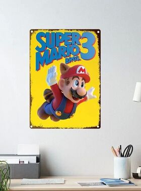 MINISO Super Mario Bowser Kart Metal Poster and Print Tin Si