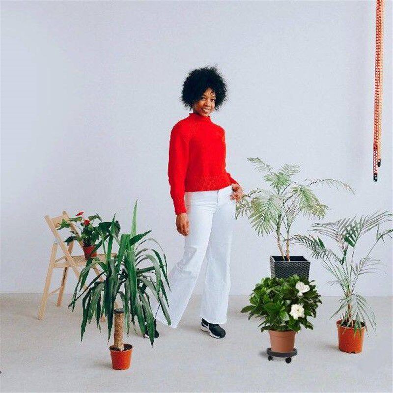 Wheeled Planter Tray St Caster Trolley Rollers Flower Pot - 实物图