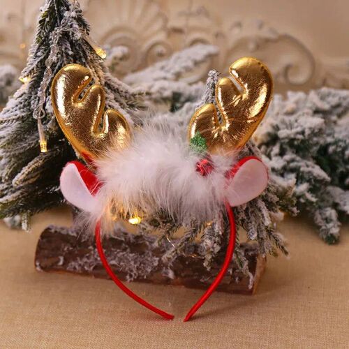2024 Christmas Headband Santa ree Elk Antlers Hairhoop Kid A